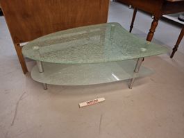 Eleganter Couchtisch, Salontisch, Glas, Cracked-Look