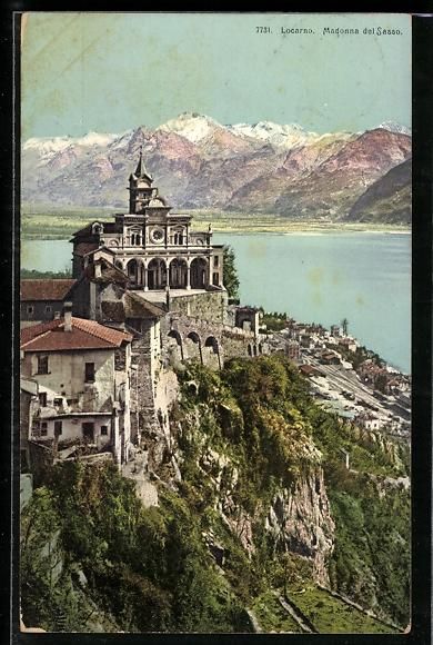 Ansichtskarten: AK Locarno, Madonna del Sasso, 1908 – Gebraucht aus Berlin von bartko-reher