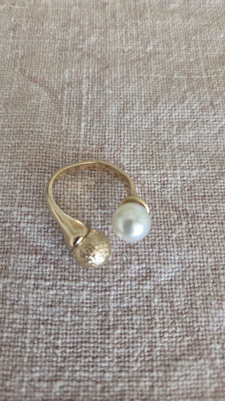 Anelli: Goldring mit Perle, schlicht und elegant, Grösse 54 – Nuovo (secondo la descrizione) da Baden venduto da kar_rm7y
