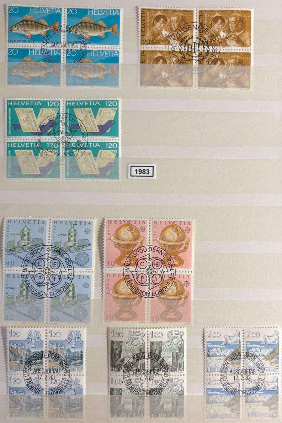 Tutti i francobolli: Timbres suisses 1983 Par 4 – Usato da Lausanne venduto da Cabessa 1