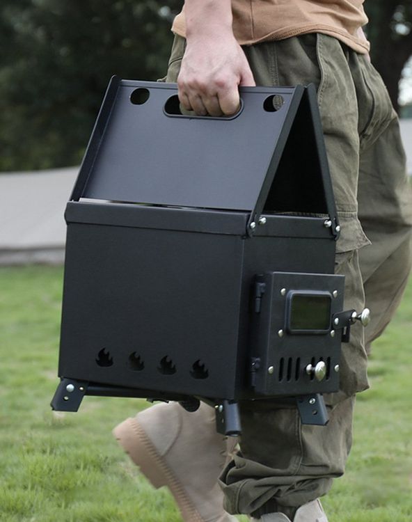 Cuisinière De Camping Pliante à Bois - Poêle Four Portable Pour Jardin Et Randonnée