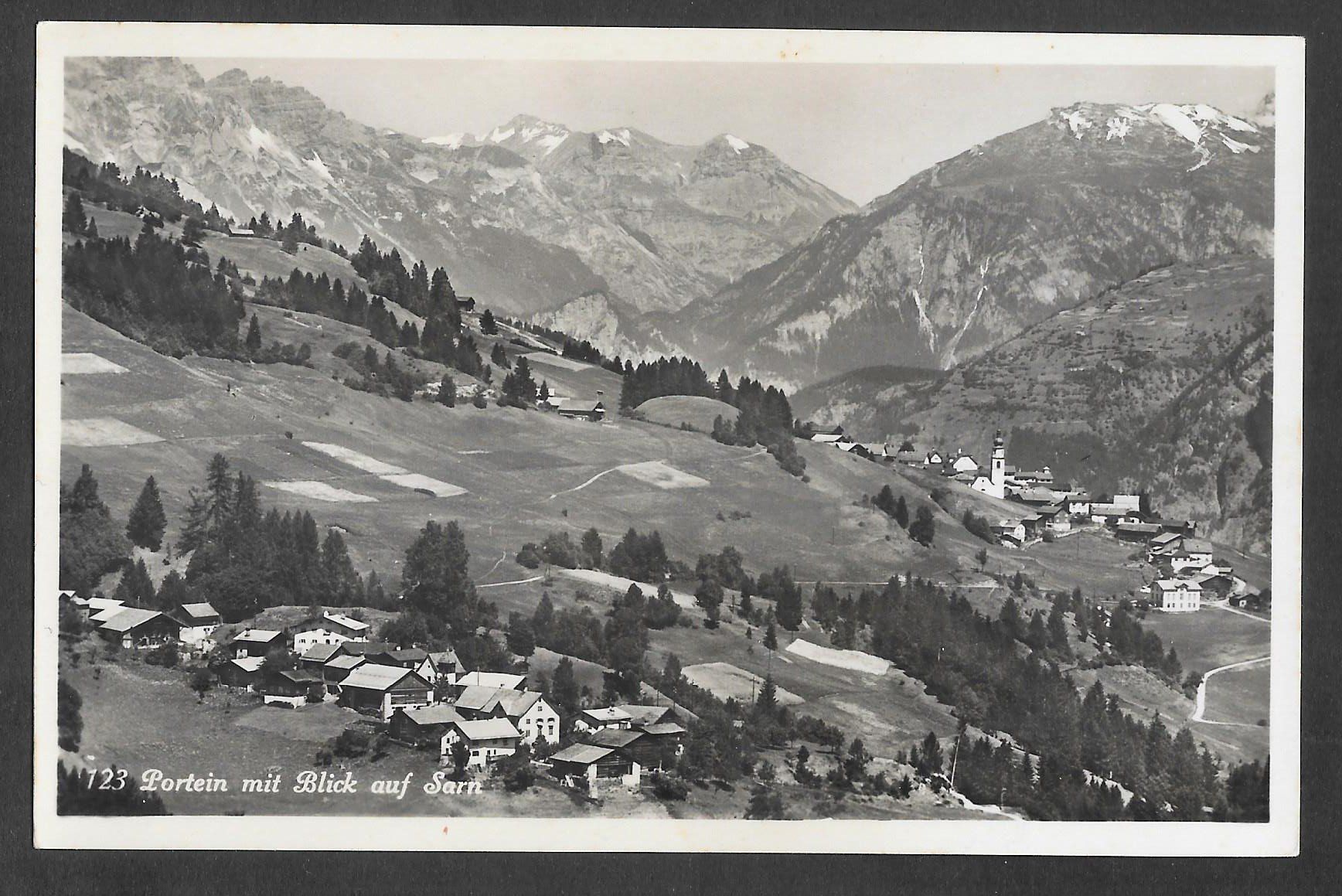 Cartoline postali: Portein mit Blick auf Sarn – Usato da Olten venduto da clotaldi