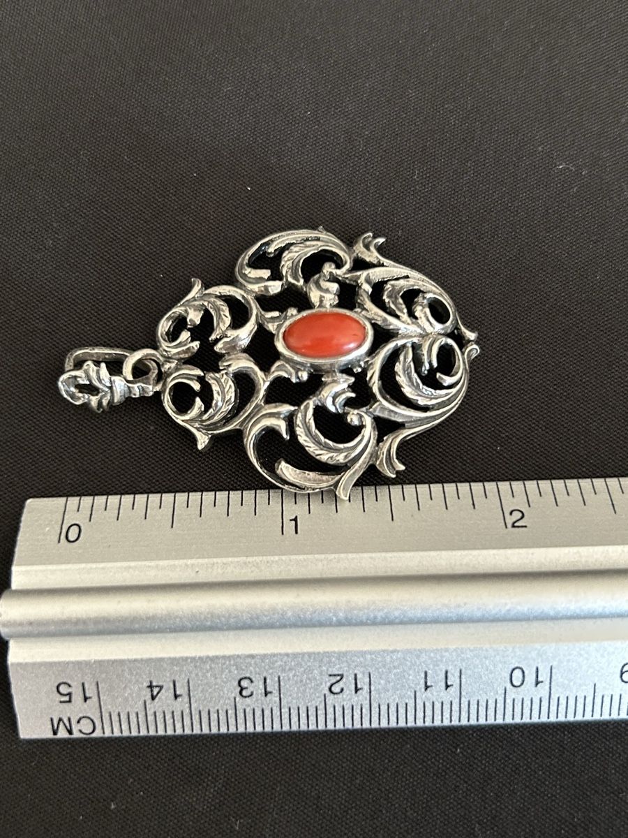 Anhänger: Anhänger Vintage Silber/Koralle – Gebraucht aus Reinach BL von meinstil 5