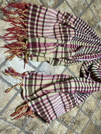 Chic Sciarpa calda a quadri con frange- Unisex- per inverno