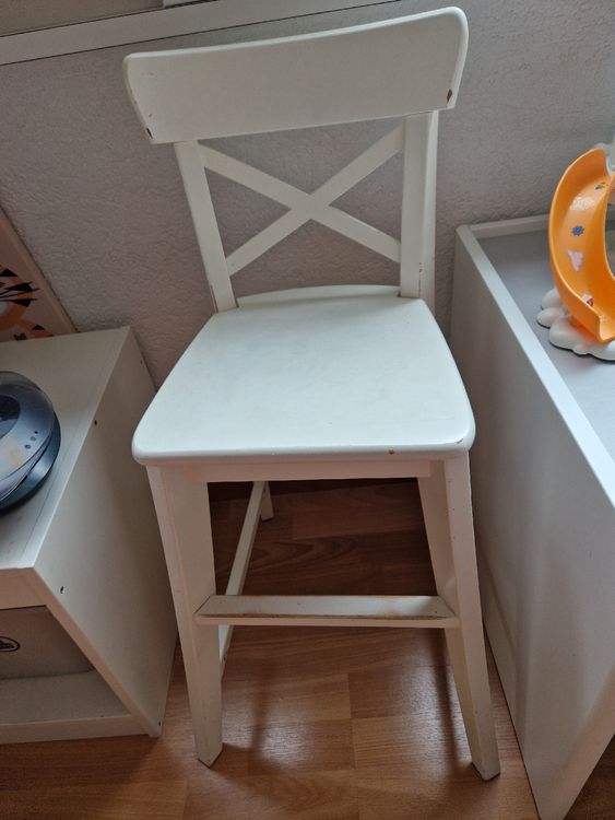 Ikea INGOLF Kinderstuhl Hochstuhl Holz weiss Kaufen auf Ricardo
