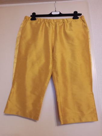 Seidenhose Capri Damen Gelb