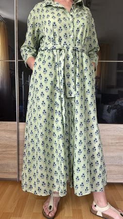 Robe longue , 100% Cotton, vert, taille L