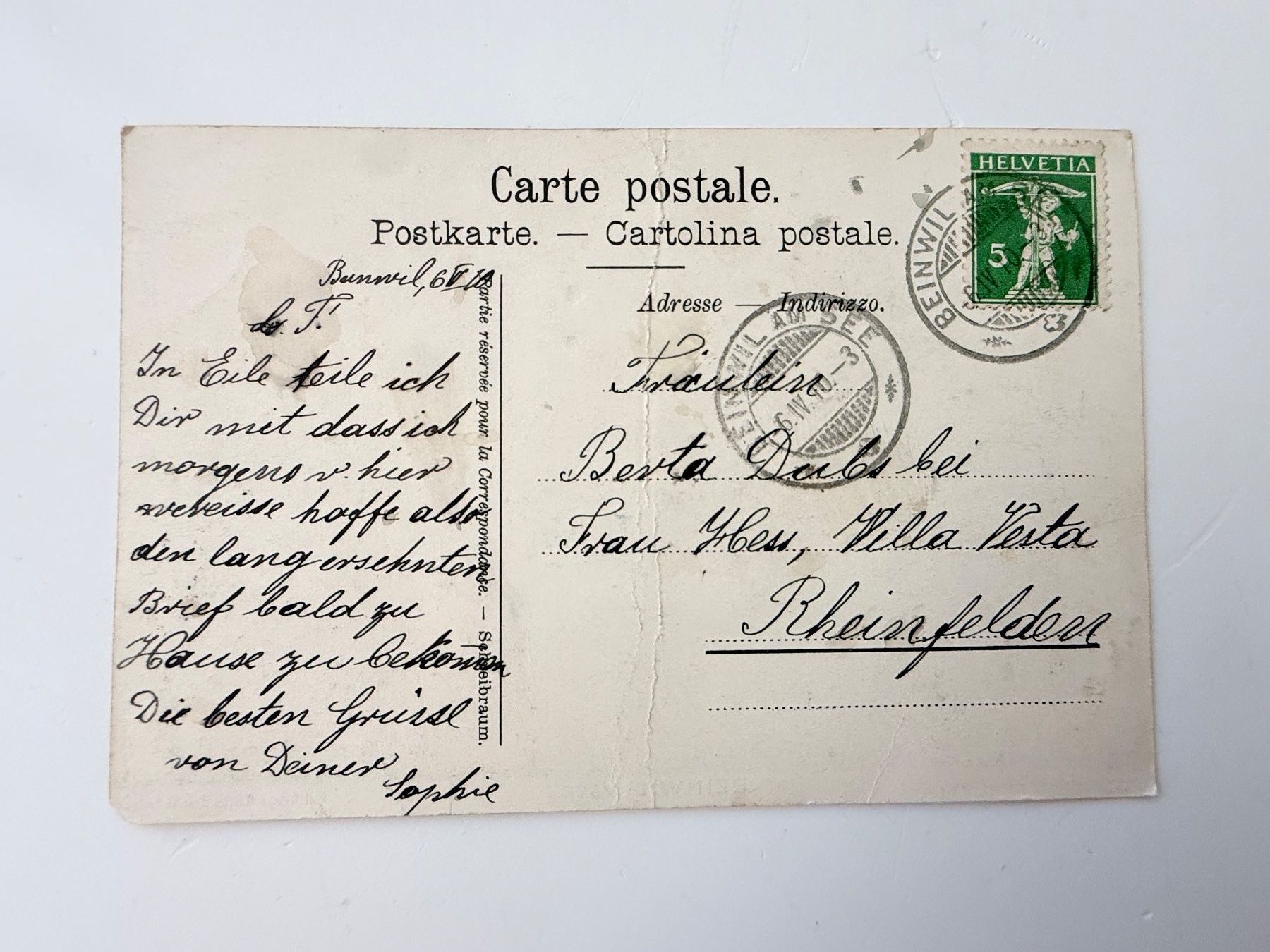 Cartoline postali: AK Beinwil am See – Usato da Zwingen venduto da moje1 1