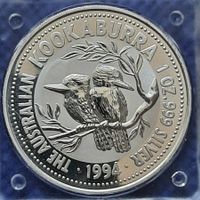 1994 The Australian Kookaburra 1 oz 999 Silver