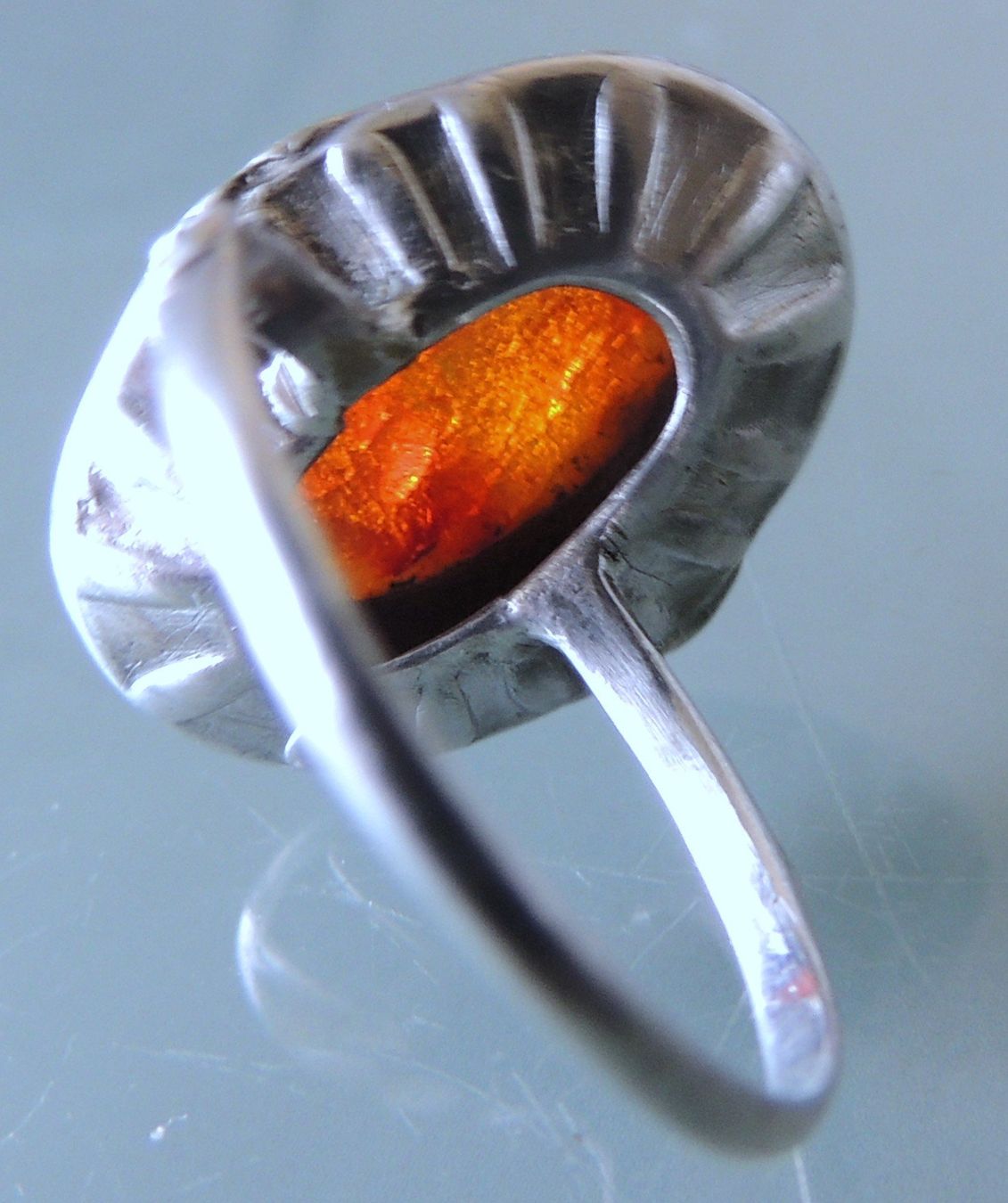 Anelli: Silber 800 Fingerring mit einem Bernstein Gr. 56 – Usato da Waldenburg venduto da schaller707 3