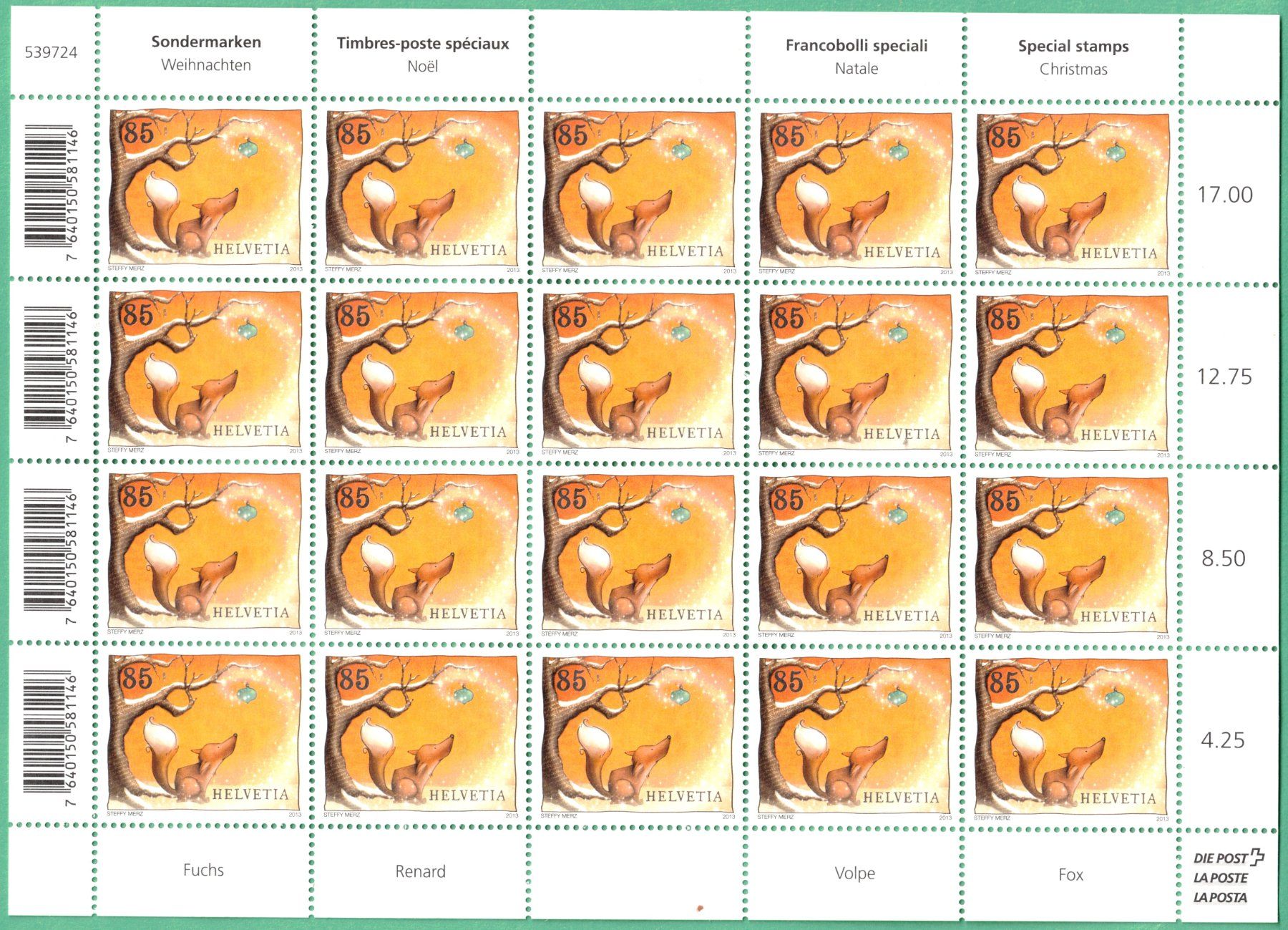 Tutti i francobolli: 2013  Bogen   S'Marken   Weihnachten    postfrisch – Nuovo (secondo la descrizione) da Mellingen venduto da Ginger