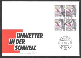 FDC W66 Viererblock ET Altdorf 7.9.1987 schön illustriert