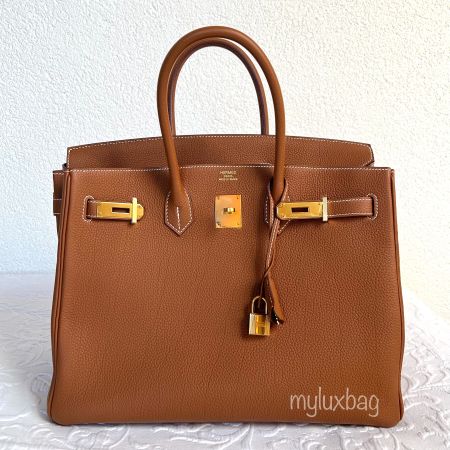 Hermès Birkin 35 Togo Gold Gold Hardware