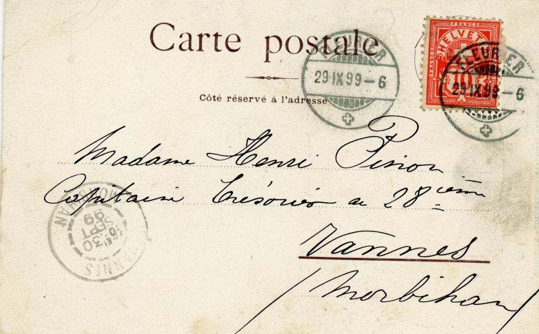 Cartoline postali: Fleurier   NE           en 1899 – Usato da Brig venduto da Valcards54 1