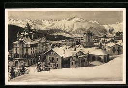 Pontresina, Verschneite Ortspartie mit H