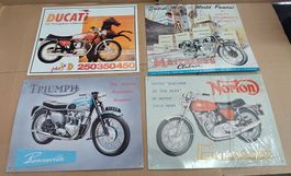 Plaque publictaire Moto, lot de 4 toles
