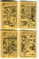 Briefmarken "Abschaffung der Sklaverei". St. Lucia.