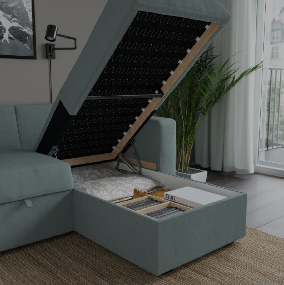 Ikea Sofas: 3er-Bettsofa mit Récamiere, Tibbleby hell grautürkis – Neuf (Voir description) à Etzwilen par mue_mm76 2