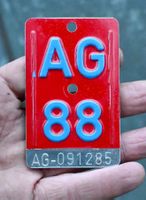 Velonummer AG 88 von 1988 - Aargau 091285