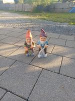 2 Gartenzwerge aus Keramik. 2er Set handbemalt . NEU