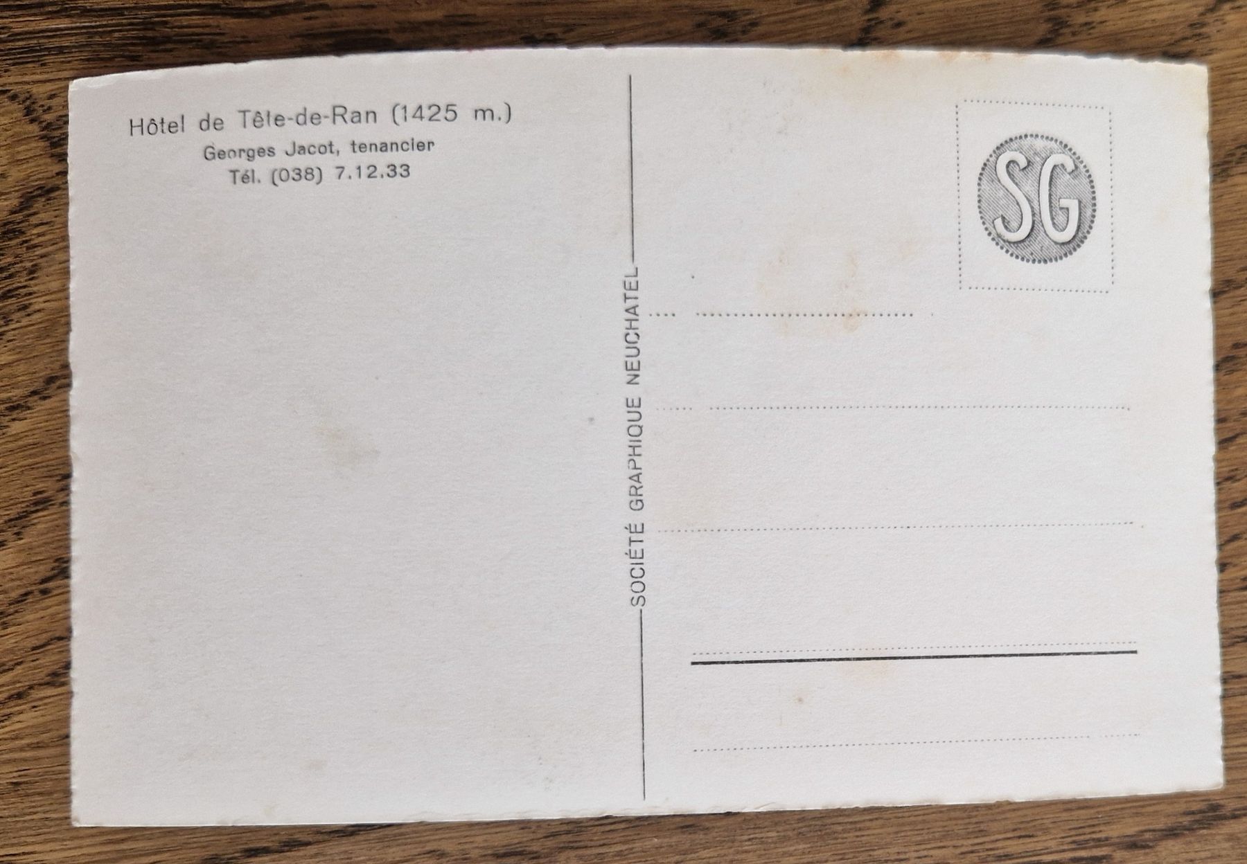 Cartoline postali: Hôtel de Tête-de-Ran – Usato da Ebikon venduto da Donar50 1