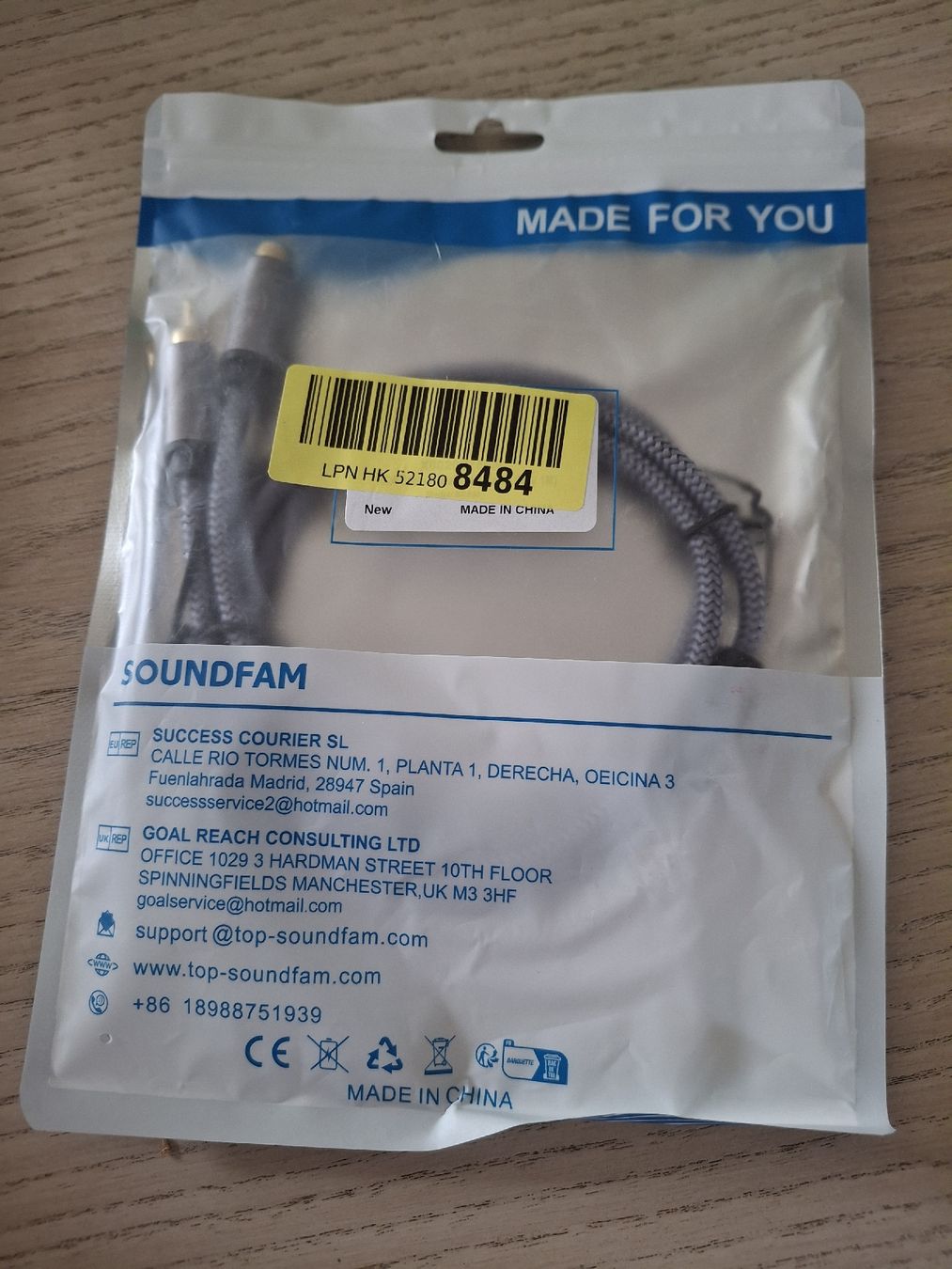 Cavi: SOUNDFAM Kabel neu – Nuovo e nell'imballaggio originale da Dinhard venduto da lor_p8fn 1