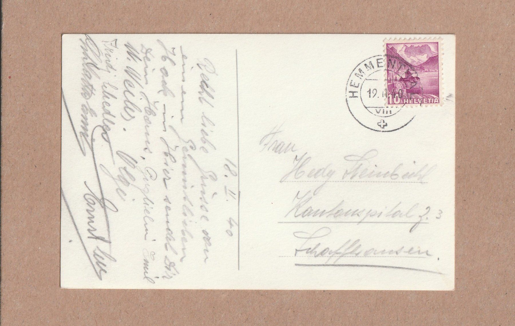 Cartoline postali: Ansichtskarte Hemmenthal SH 1940 – Usato da Würenlingen venduto da wetroki 1