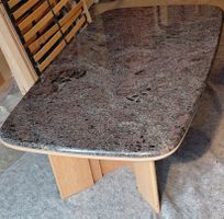 Salontisch aus Marmorplatte und Massiv Holz 《Art;2771》