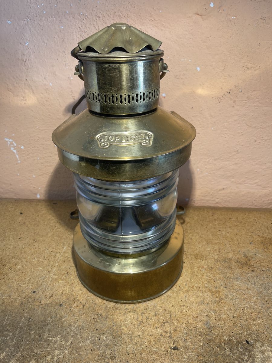 Lampade: Schiffslampe Messinglampe "Toplight"  Antik – Usato da dietikon venduto da fernando011