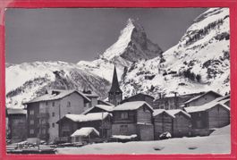 DORFPARTIE AUS ALT ZERMATT, MATTERHORN, 24.2.1966