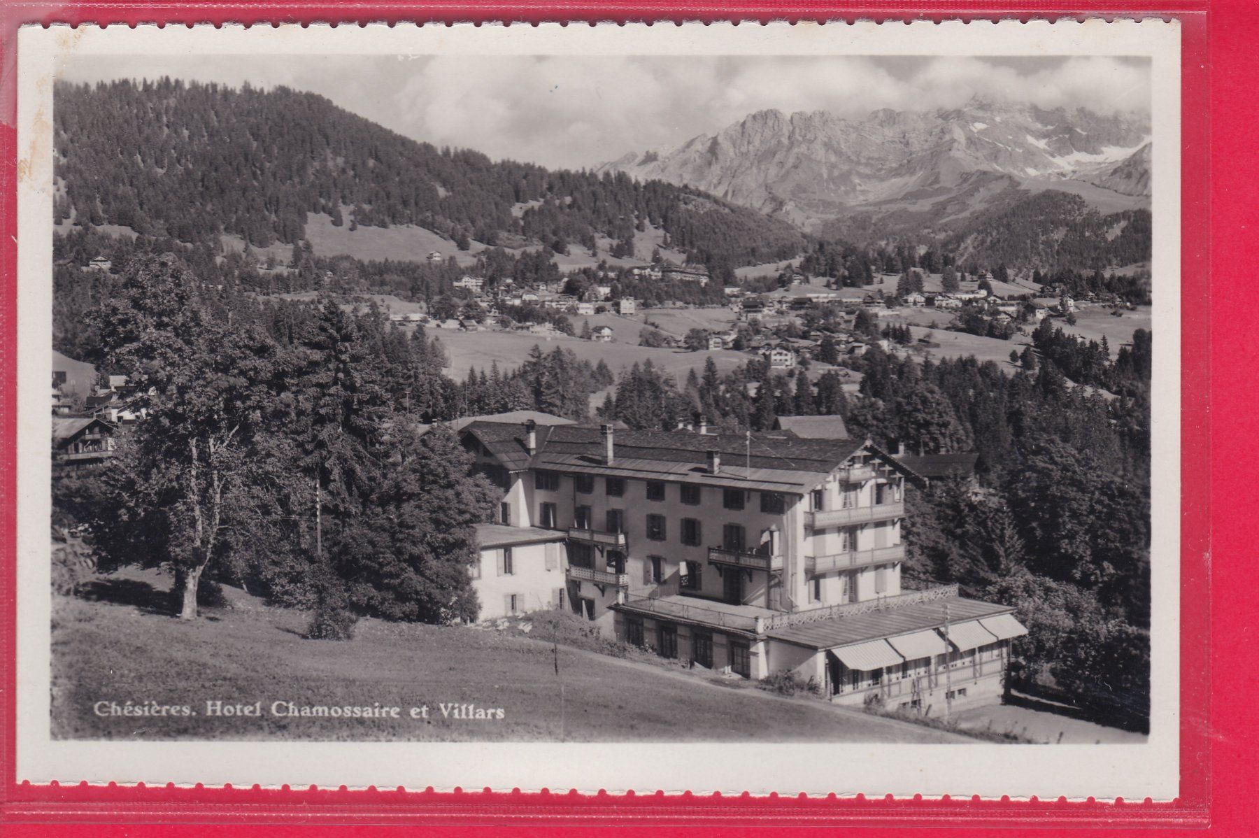 Cartoline postali: CHÉSIÈRES, HOTEL CHAMOSSAIRE ET VILLARS – Usato da Oberrieden venduto da Gebirgsstelze