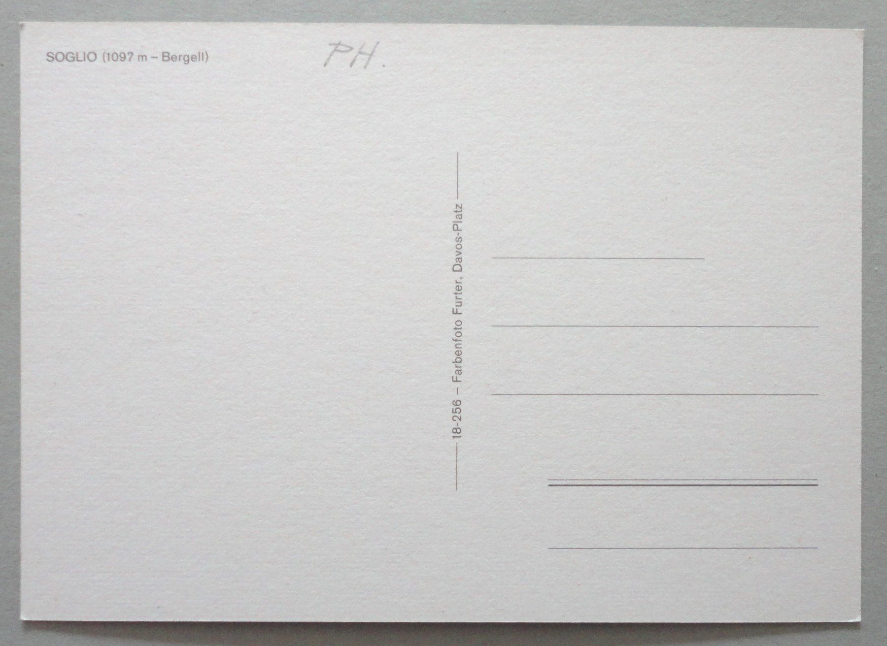 Cartoline postali: Soglio (1097 m - Bergell) – Usato da Fétigny venduto da Billy2miny 1