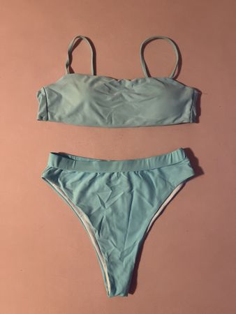 Bikini Set Türkis Grösse S Hohe Taille