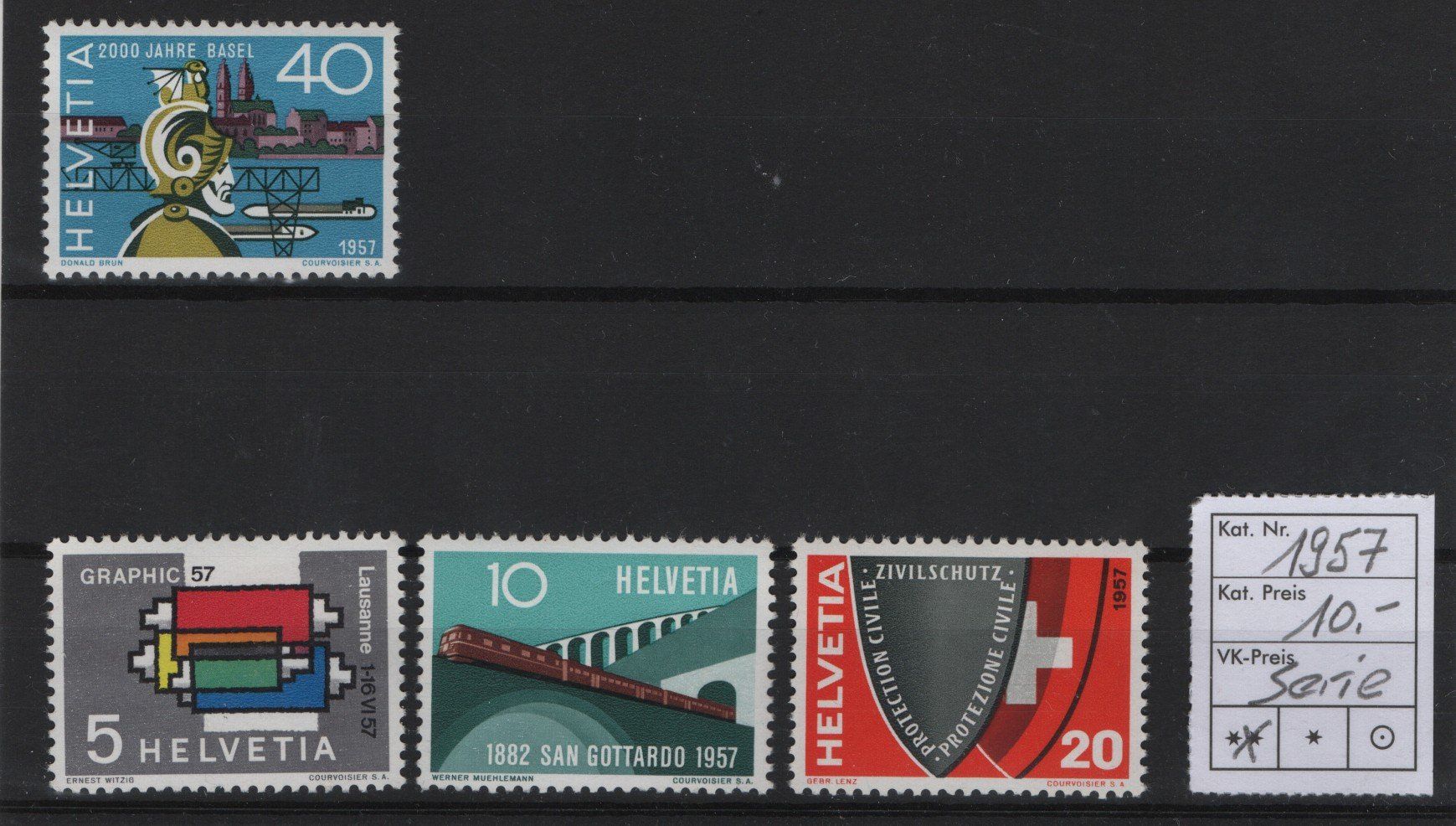 Tutti i francobolli: Serie Werbe-Marken 1957 Postfrisch. – Nuovo (secondo la descrizione) da Gordola venduto da tist