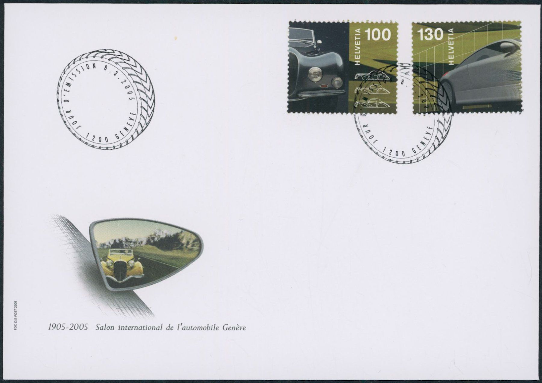 Tutti i francobolli: 2005 - Autosalon - Blockausschnitte - Ersttagsbrief FDC ET – Usato da Schindellegi venduto da stationary