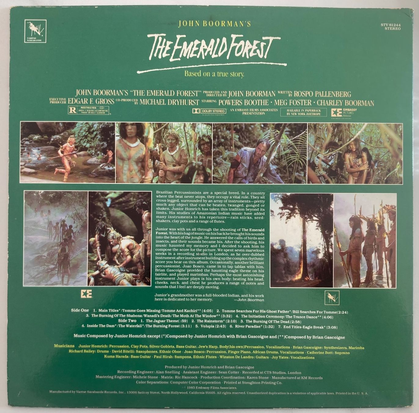 Dischi in vinile: MUSIQUE DE FILM - THE EMERALD FOREST – Usato da Poliez-Pittet venduto da Newtown-Records 1