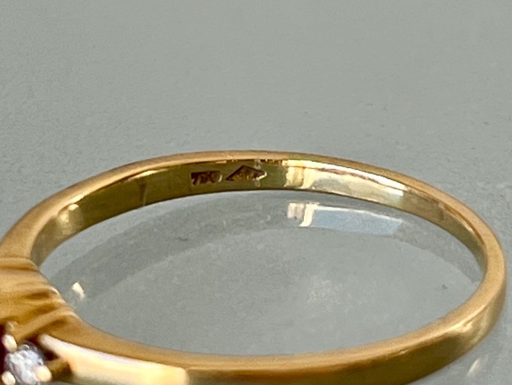 Goldring 750, Rubin, Brillanten | Kaufen auf Ricardo