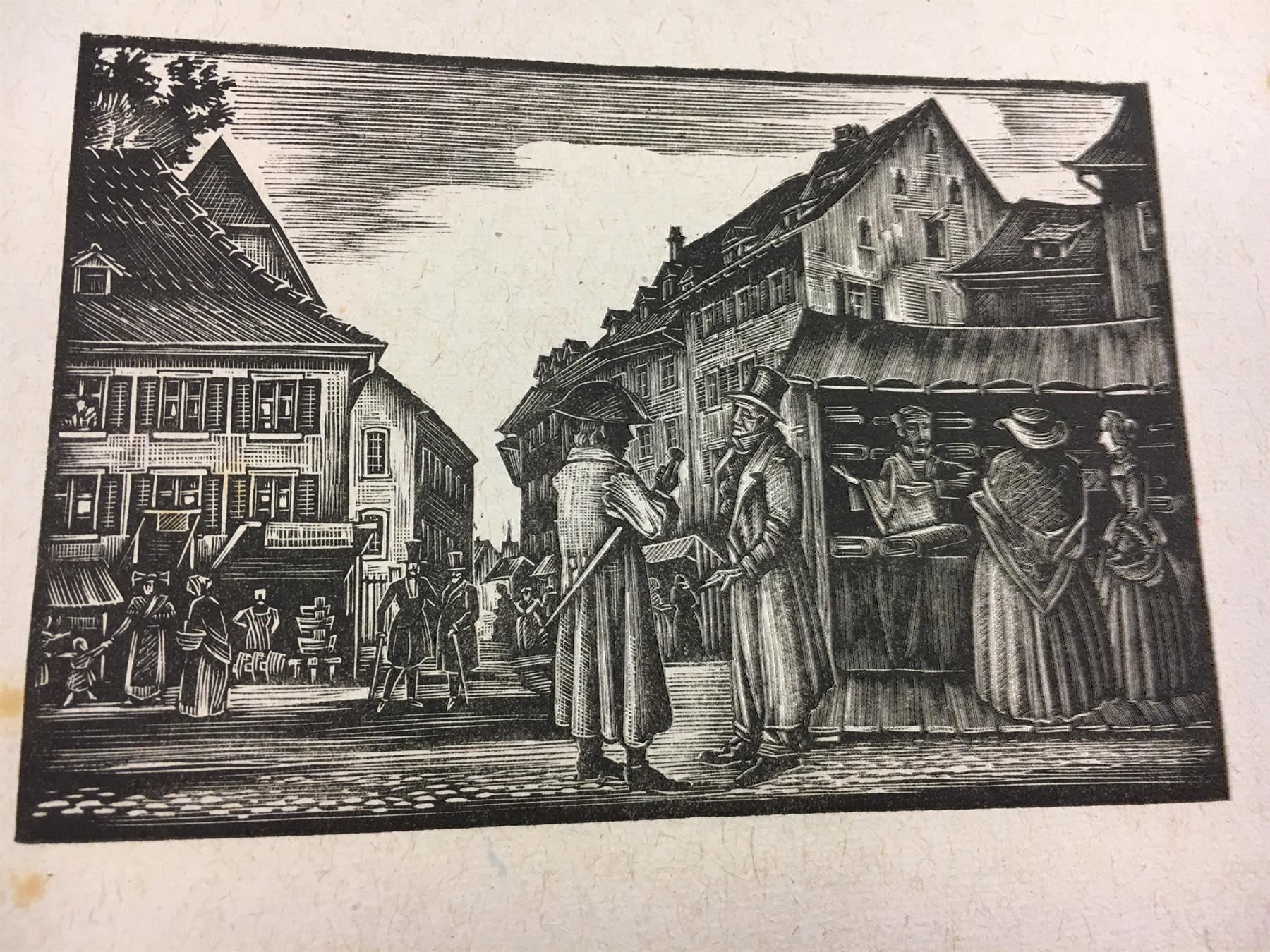 Xilografie: Basel, 3 Holzschnitte  ungerahmt – Usato da Lausen venduto da Zotty1 2