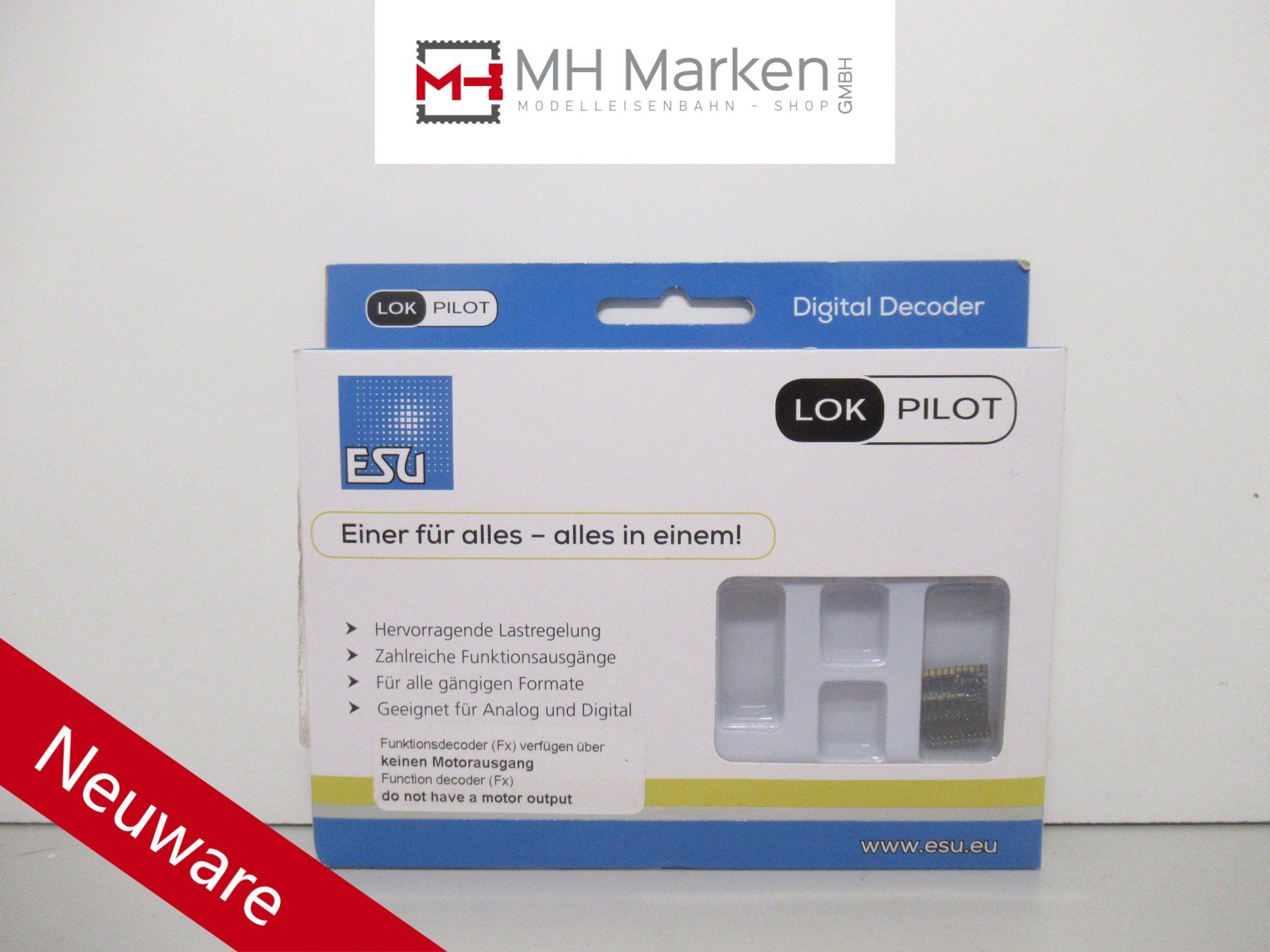 Esu Modellini di ferrovie: ESU 59212 Funktionsdecoder Lokpilot 5 FX DCC/MM/SX PLUX22 – Nuovo e nell'imballaggio originale da Basel venduto da mhmarken