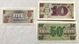 Britisches Militärgeld - Special Voucher: 5/10/50 Pence