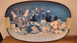 Vintage Garten- Serviertablett aus den 50er Jahren