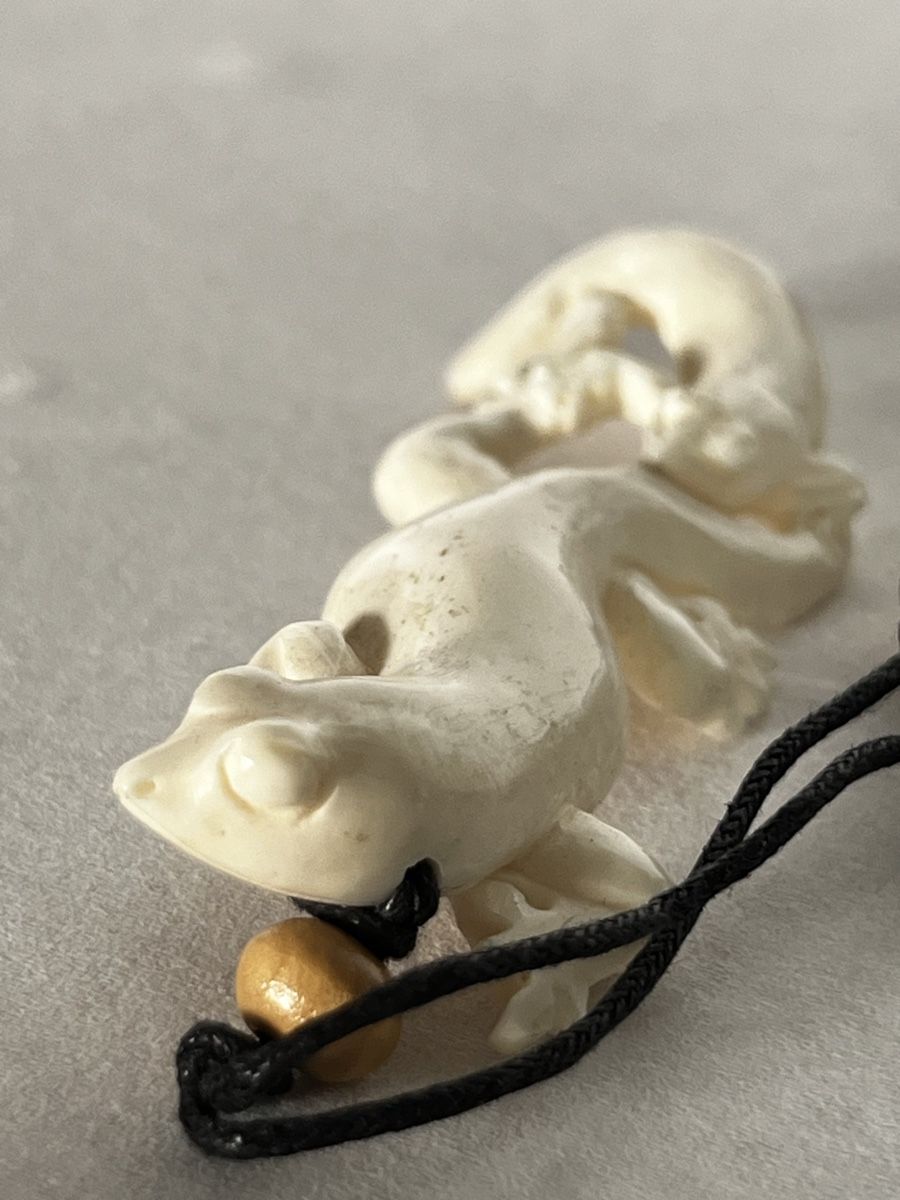Catenine: Unique Hand-Carved Gecko Pendant Necklace Bone – Nuovo (secondo la descrizione) da Moehlin venduto da Balirain 2