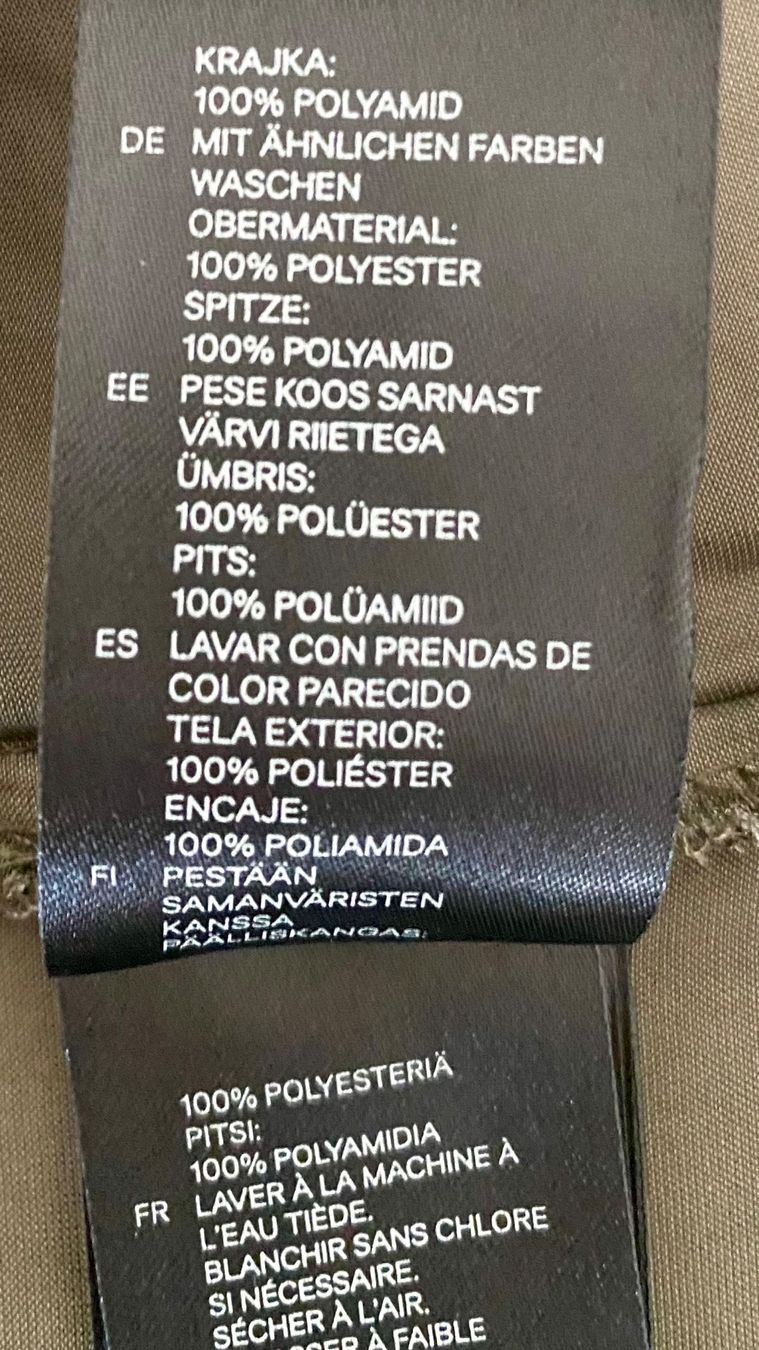 H&M Kleider: Satinkleid in Oliv mit Spitzen-Detail, Gr. 38 – Neu (gemäss Beschreibung) aus Zürich von Maria2021 5