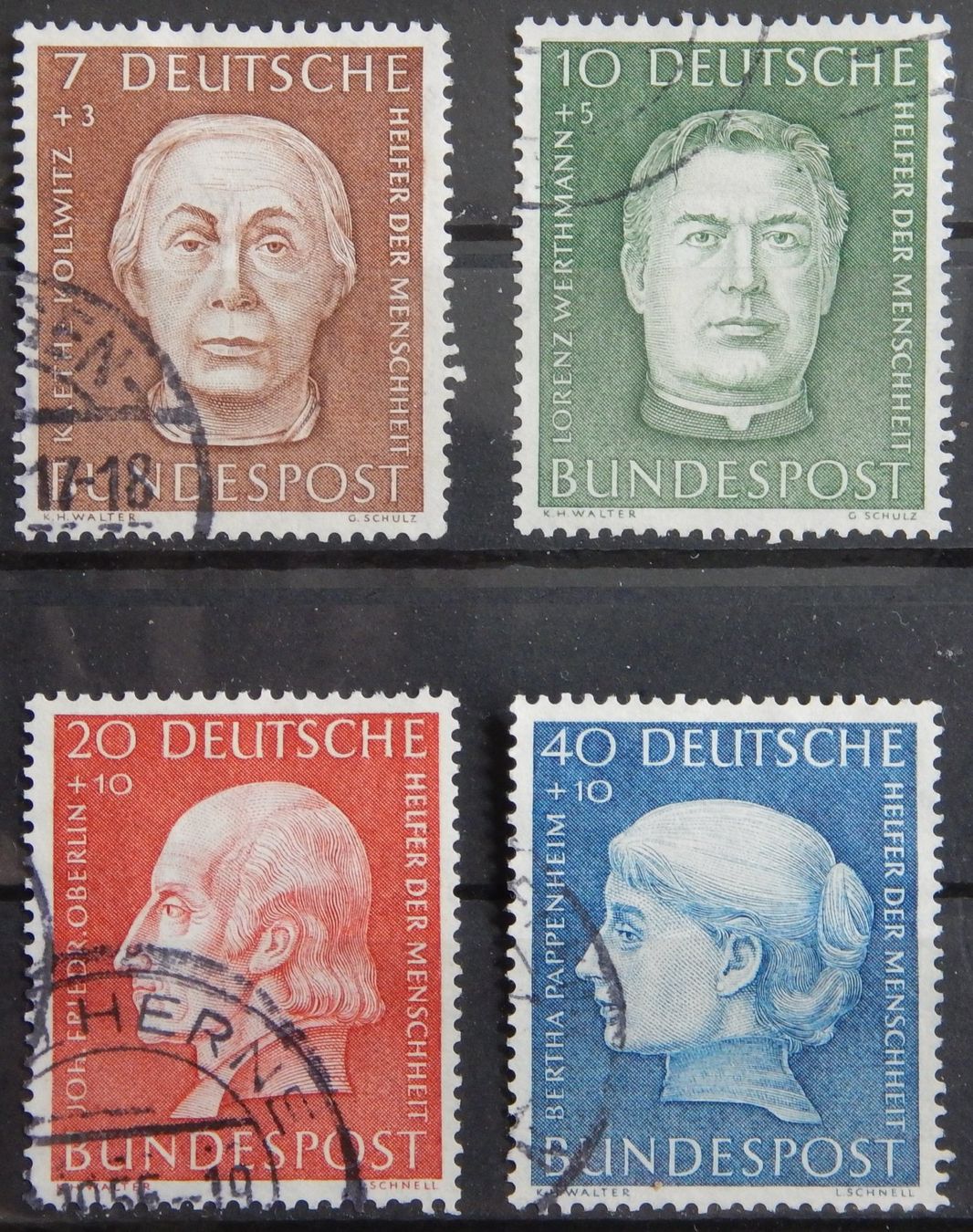 Alle Briefmarken: BRD Kat. 200-203 gest. 1954 Kat. 55 Euro – Gebraucht aus Zürich von Muehlekauf