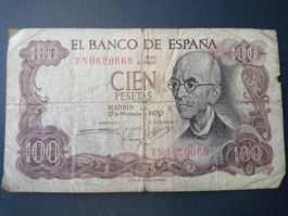 Spanien 100 Peseten Banknote von 1970 - Sammlerstück!
