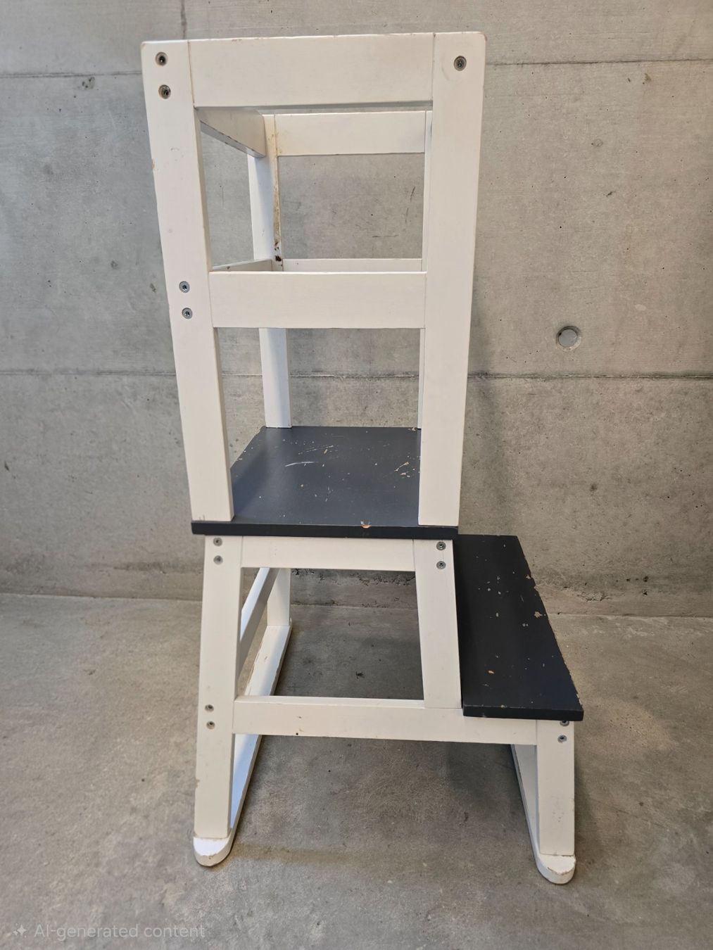 Scale: Kinder Steh-Sitz Hocker weiss/dunkelblau gebraucht – Usato da Delémont venduto da vla_zpt9