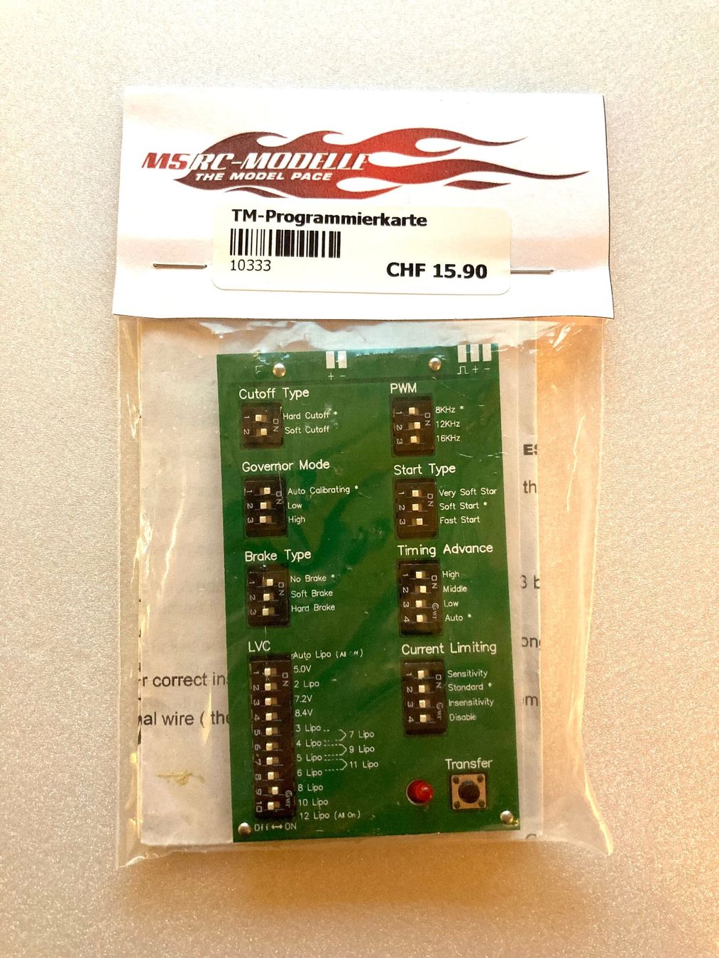 Modellismo RC: Turnigy Monstre-2000 ESC carte de programmation – Usato da Lausanne venduto da Techobby 1