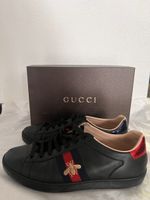 Gucci Sneaker Ace Bee Gr. 39 Leder Schwarz Top Zustand