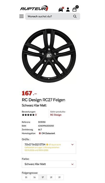 Cerchioni: 4x RC Design RC27 Felgen – Usato da Zumikon venduto da Marin1986 2