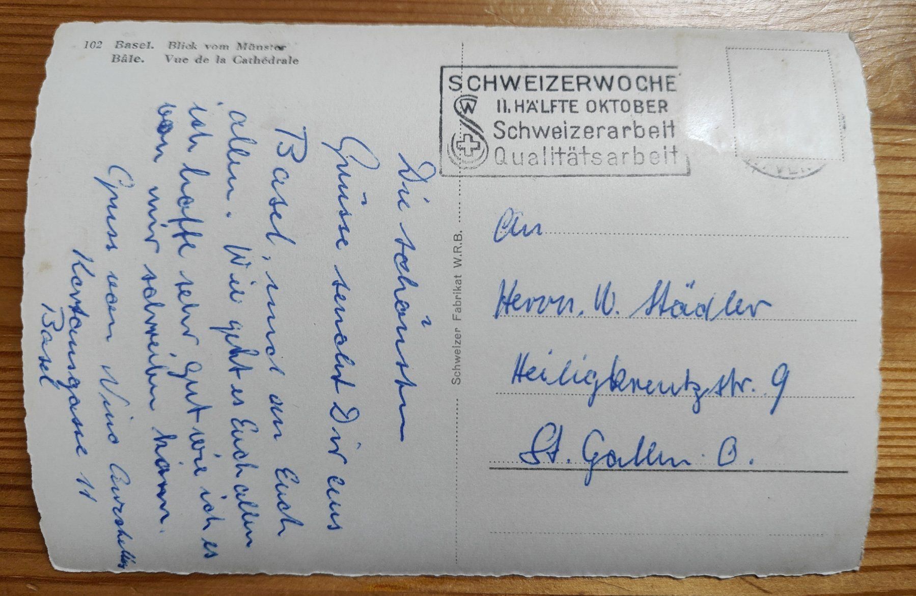 Cartoline postali: Basel-Blick vom Münster – Usato da Hittnau venduto da stamps_and_coins 1